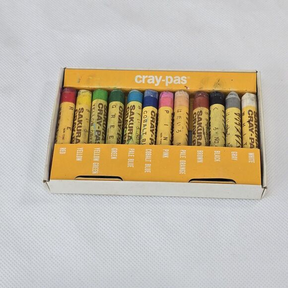 Cray-pass Oil Pastels 12 Sticks Sakura Made In Japan #51500 Drawing Art Vintage - Picture 3 of 6